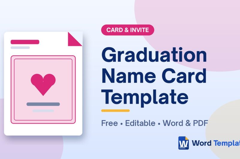 Free Graduation Name Card Template for Word