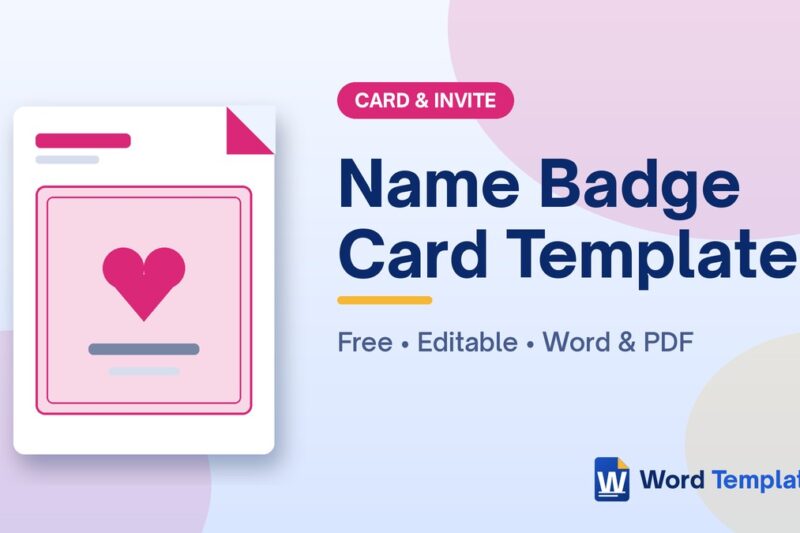 Free Name Badge Card Template for Word