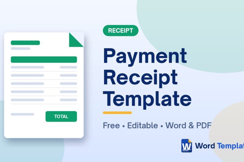 Free Payment Receipt Template for Word