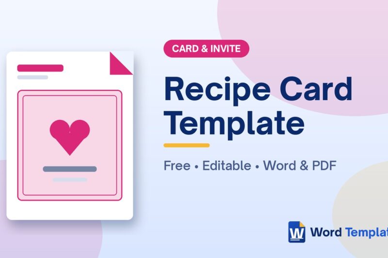 8 Free Recipe Card Templates