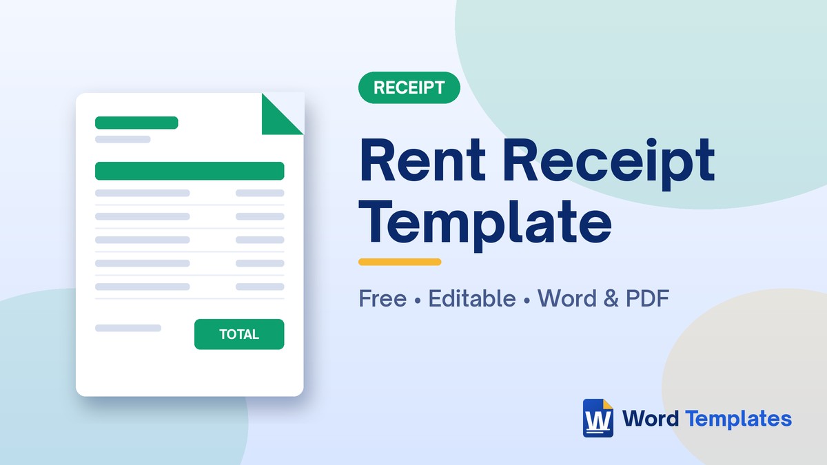 6 Free Rent Receipt Templates – free editable Word template