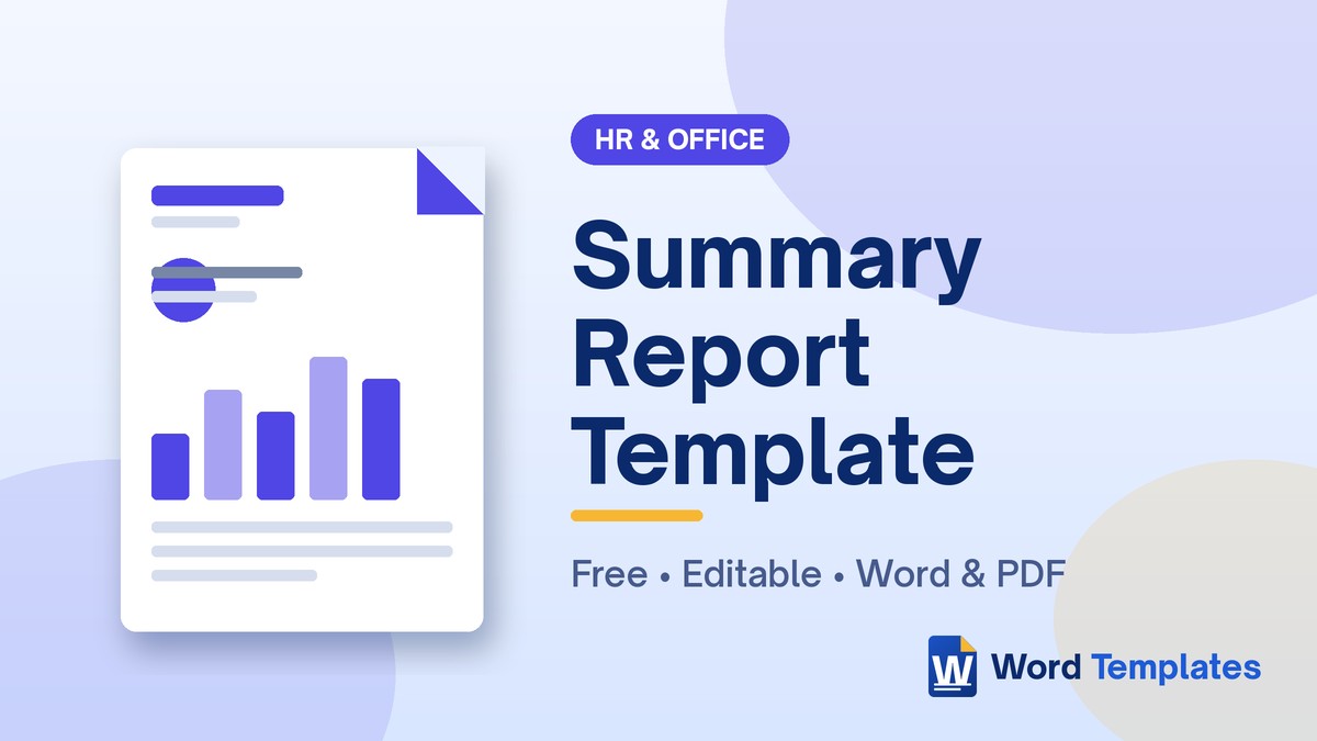 7 Free Summary Report Templates – free editable Word template